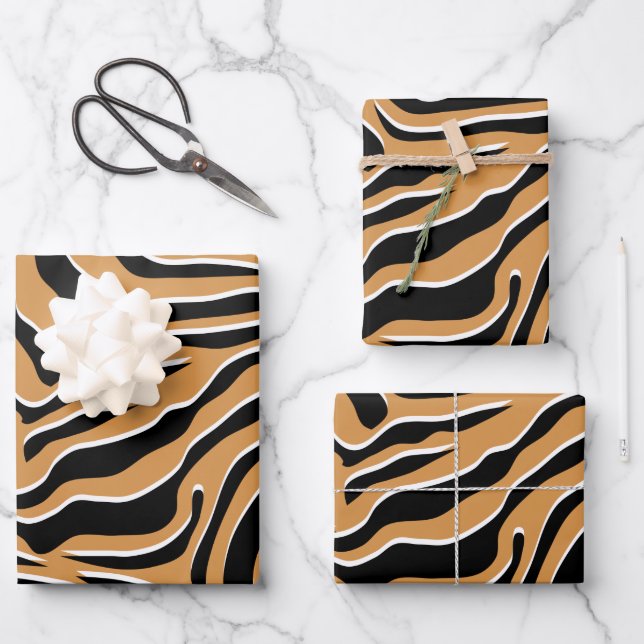 Tiger Wild Animal Print Geschenkpapier Set (Vorderseite)