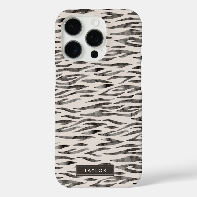 Tiger Wild Animal Skin Pattern iPhone 16 Pro Hülle (Rückseite)