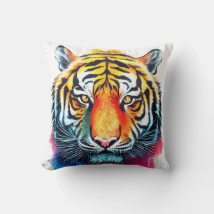 Tiger Wild Nature Animal Color Malerei Kissen
