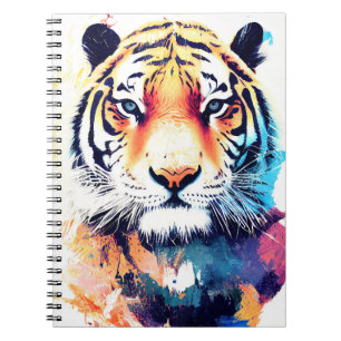 Tiger Wild Nature Animal Color Malerei Notizblock