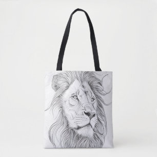 Tiger Wild Nature Illustration Art Zeichn Tasche