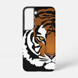 Tiger, wilde Katze auf schwarz Samsung Galaxy Hülle