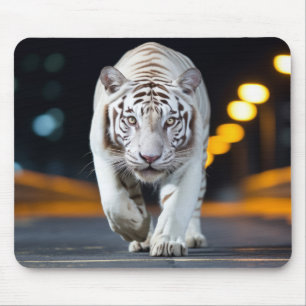 Tiger Wildlife Animal auf Straße im Freien Mousepad