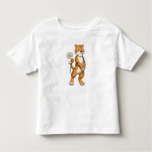 Tiger with Daisy Flower Kleinkind T-shirt
