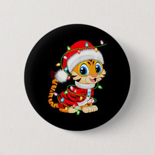 Tiger Xmas Licht Weihnachtskostüm Tiger Weihnachte Button