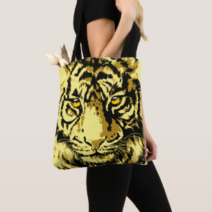 Tiger Yellow Farbige Tiger Beige Tote Bag Tasche