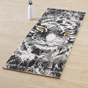 Tiger Yoga Mat Tiger, der Schwarz und Weiß Zeich Yogamatte