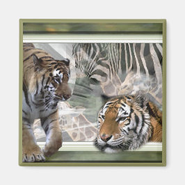 Tiger, Zebra, Giraffe, Liebesgeschenke Magnet
