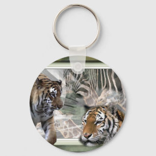 Tiger, Zebra, Giraffe, Liebesgeschenke Schlüsselanhänger