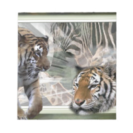Tiger, Zebra, Giraffe, Urwald Notizblock