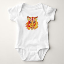 Tiger Zeichnend Baby Jersey Bodysuit