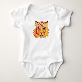 Tiger Zeichnend Baby Jersey Bodysuit Baby Strampler