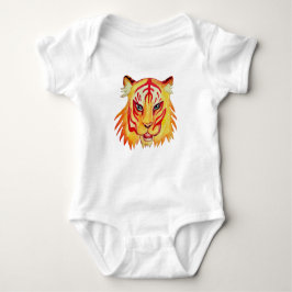 Tiger Zeichnend Baby Jersey Bodysuit Strampler