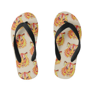 Tiger Zeichnend Flip Flops, Kinder Kinderbadesandalen