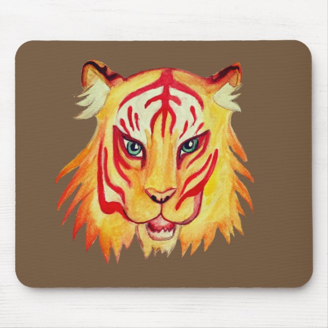 Tiger Zeichnend Mousepad (Vorne)