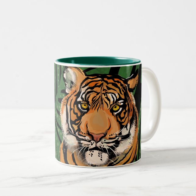 Tiger Zweifarbige Tasse (VorderseiteRechts)