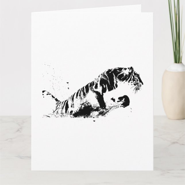 Tigerangriff Dankeskarte (Vorderseite)