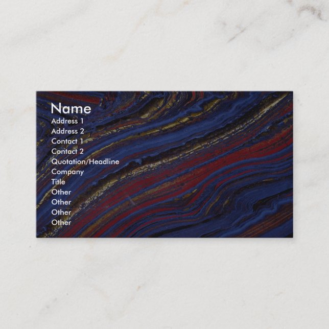 Tigerauge, -hämatit und -jaspis visitenkarte (Vorderseite)