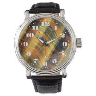 Tigeraugengemein mit Zahlen Armbanduhr