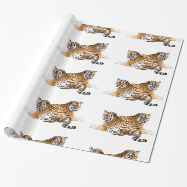 Tigerbild für glänzendes Papier Geschenkpapier (Ungerollt)