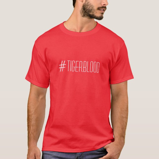 Tigerblood T-Shirt Charlie-Schein hashtag (Vorderseite)