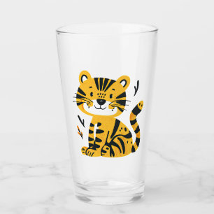 Tigerdekoration des niedlichen Cartoon Glas