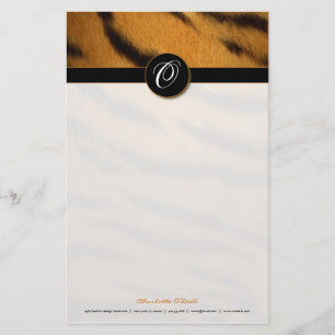 Tigerdruck; Monogramm Briefpapier