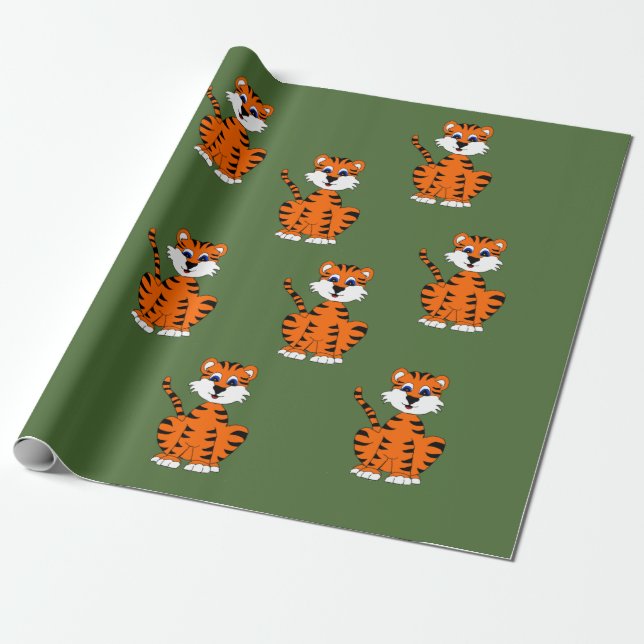 Tigerentwurfs-Packpapier Geschenkpapier (Ungerollt)