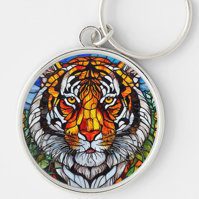 Tigerfarbglas Schlüsselanhänger (Vorne)