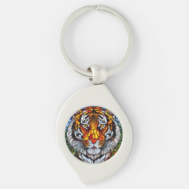 Tigerfarbglas Schlüsselanhänger (Vorderseite)