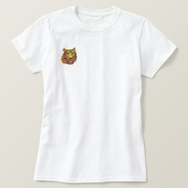 Tigerfass besticktes Shirt (Design vorne)