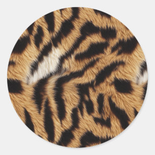 Tigerfell Runder Aufkleber