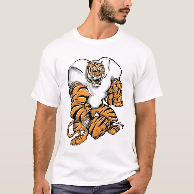 Tigerfußballentwurf T-Shirt (Vorderseite)
