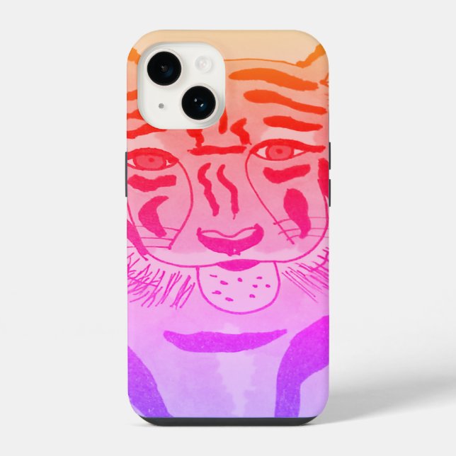 Tigergefecht Zeichnend iPhone Hülle (Rückseite)
