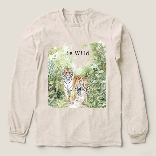 Tigergelände sei wild Tri-Blend shirt (Design Vorderseite)