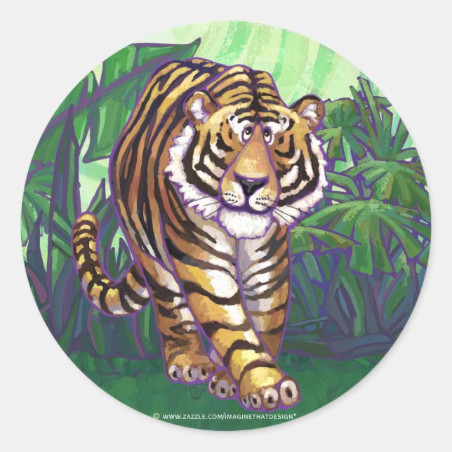 Tigergeschenke und -zubehör runder aufkleber (Vorderseite)