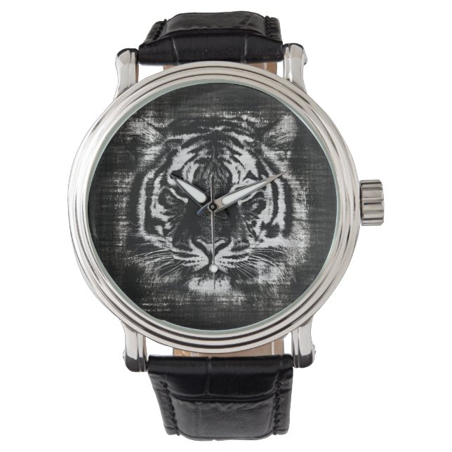 Tigergesicht Nah-up 2 Armbanduhr (Vorderseite)