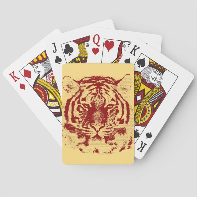 Tigergesicht Nah-up 8 Spielkarten (Rückseite)