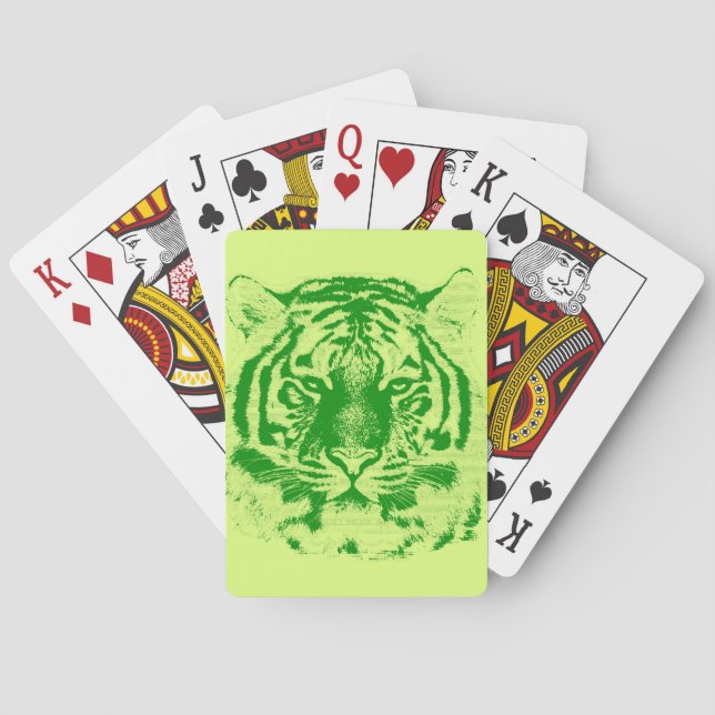 Tigergesicht Nah-up Spielkarten (Rückseite)