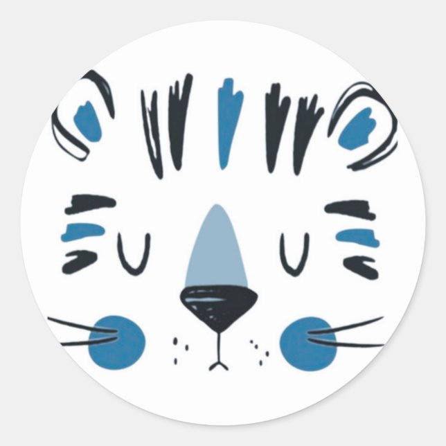Tigergesicht Runder Aufkleber (Vorderseite)