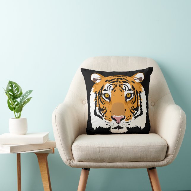 Tigergesicht und Streifen beidseitig Kissen (Stuhl )