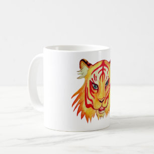 Tigergesicht Zeichnung 325 ml Klassischer Weißer B Kaffeetasse