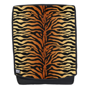 Tigergestreiftes Tiermuster, Bernstein, Schwarz un Rucksack