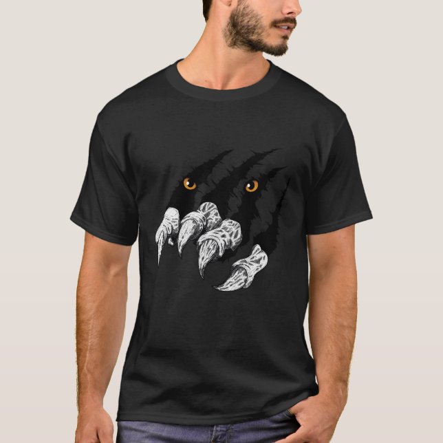 Tigergreifer-Kratzerentwurf T-Shirt (Vorderseite)