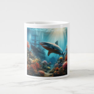 Tigerhai & Korallenriff im Küsten-/Nautikbereich Jumbo-Tasse