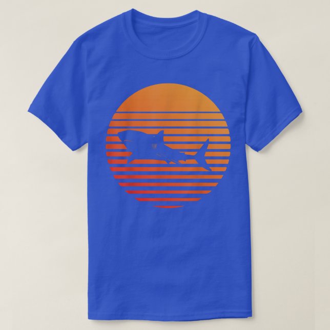 Tigerhaie-Schatten-Silhouette vor einer Sonne T-Shirt (Design vorne)