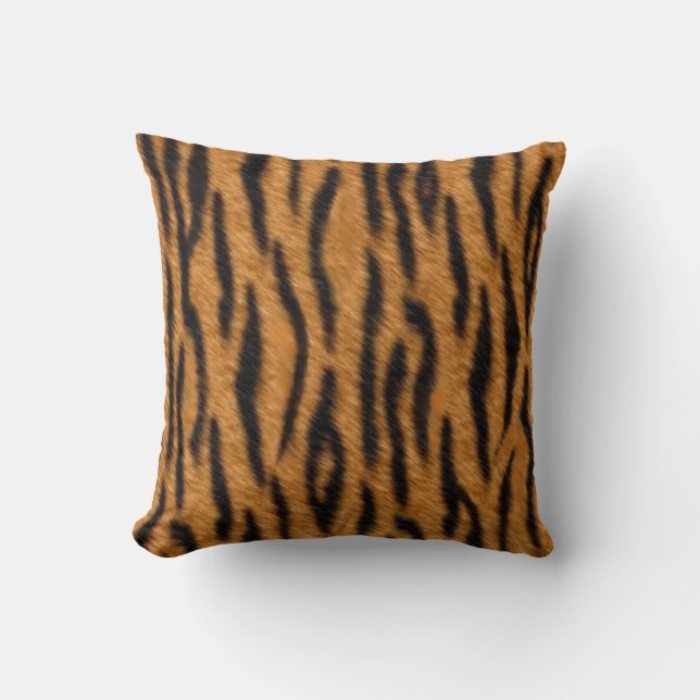 Tigerhaut-Druckentwurf, Tiger stripes Muster Kissen (Vorderseite)