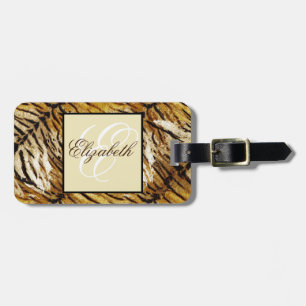Tigerhaut, Monogramm, stylish, Tiger, gestreift, Gepäckanhänger