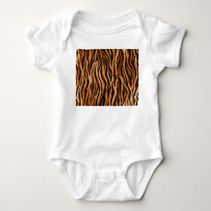 Tigerhaut: von Hand gezeichnet nahtloses Muster. Baby Strampler