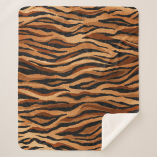 Tigerhaut: von Hand gezeichnet nahtloses Muster. Sherpadecke